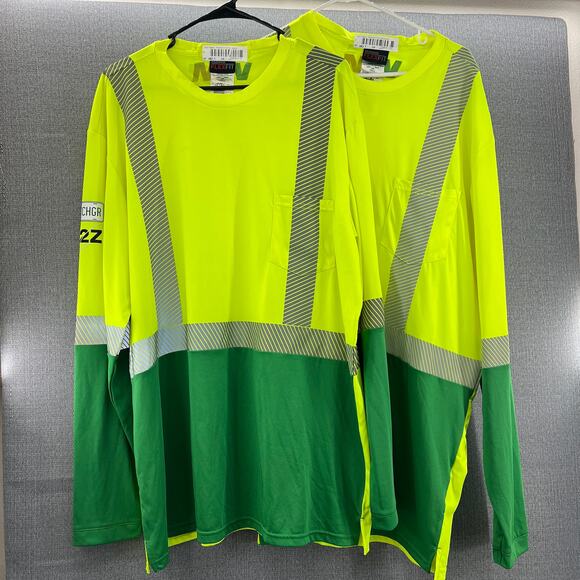 Official Waste Management 1XLL Reflective Work Uniform Long Sleeve Shirts 2 Pc. - Picture 1 of 10